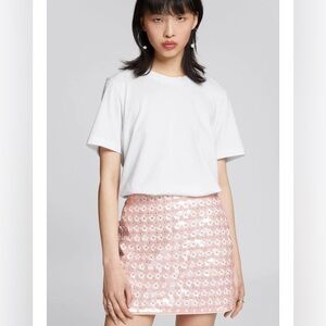 & Other Stories floral sequin mini skirt